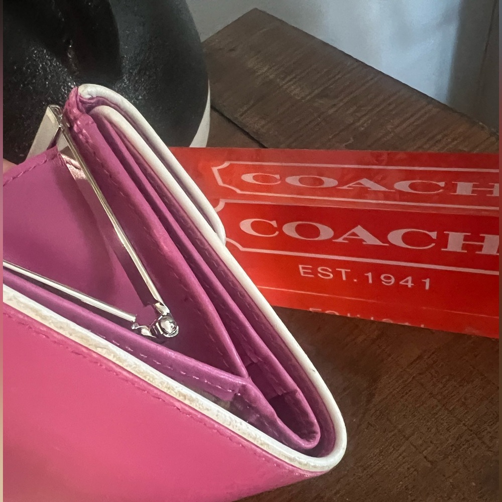 Coach Vintage Pink Fold-Over French Purse Wallet - Picture 8 of 14